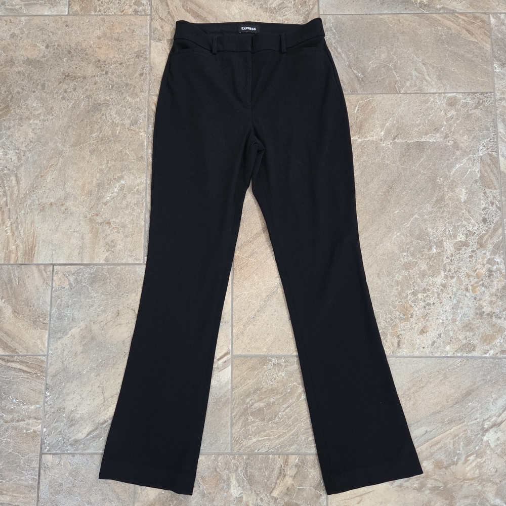 Express Black Straight Leg Pants Women 8 Reg Career Chic